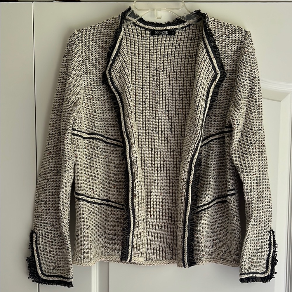 Nic + Zoe open Cardigan Sweater with Ribbed Texture
